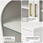 WROS 2-Door Shoe Cabinet, White Polycarbonate Shoe Storage Organizer with Four Internal Layers