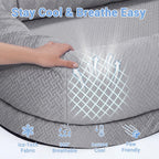 WROS Cooling Human Dog Bed for Summer, Breathable Washable Floor Lounger for People & Pets, 72"x41"x12", Glacier Grey, Pet Bed for Hot Weather Relaxing